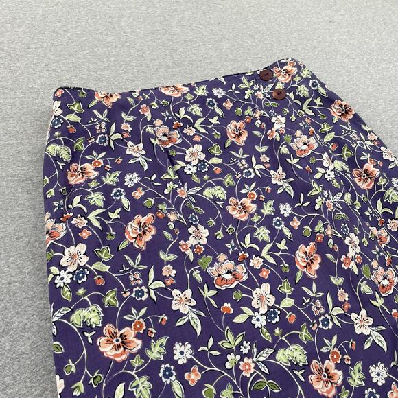 90s VTG Paul Harris Design Floral Maxi Skirt Size L Purple Wrap Front Fairycore - Picture 9 of 16